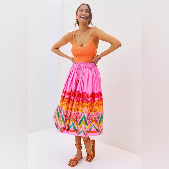 Anthropologie x Roopa Pemmaraju Hand Embroidered Skirt